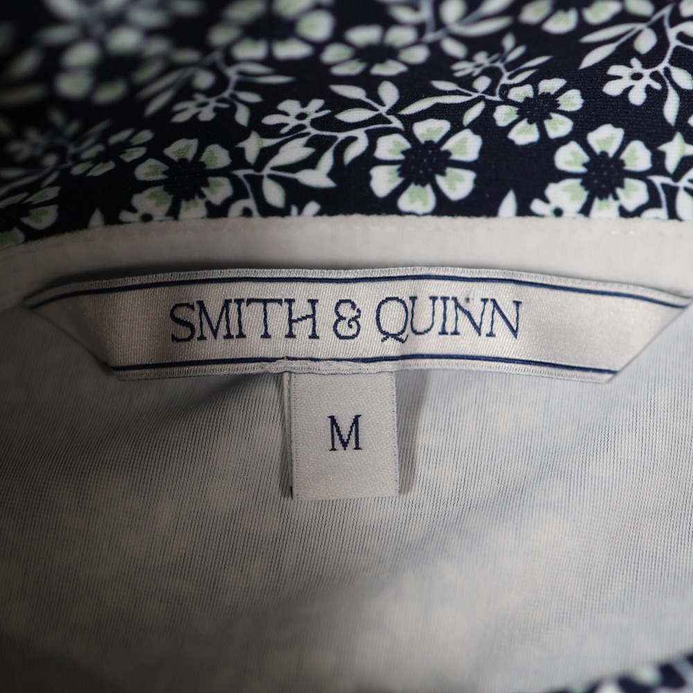 Smith & Quinn 1/4 Zip Pullover Womens Medium Navy Blue White Floral Golf Preppy - Picture 6 of 8